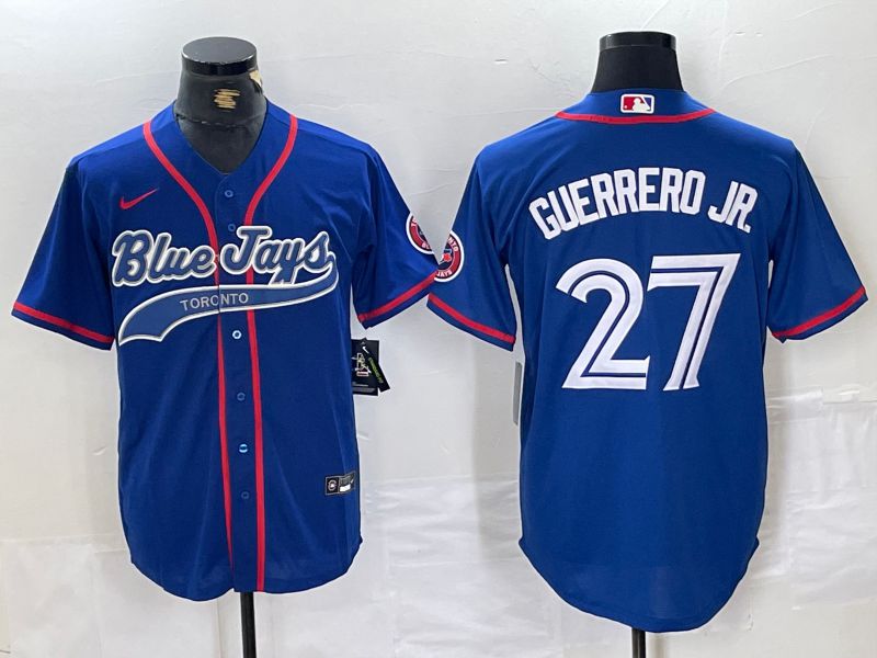 Men Toronto Blue Jays #27 Guerrero jr Blue Jointly 2024 Nike MLB Jersey style 2->toronto blue jays->MLB Jersey
